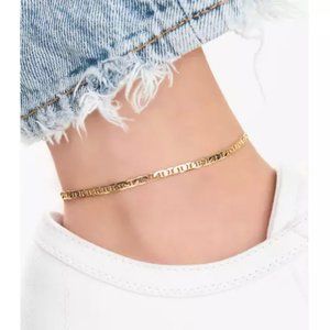 NWOT 18K Gold Plated Classic Anklet 10" Long